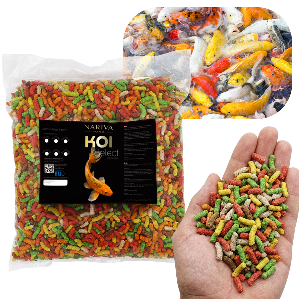 Nariva Koi Select 5L - Pokarm dla ryb do oczka wodnego i stawu (Pałeczki).jpg